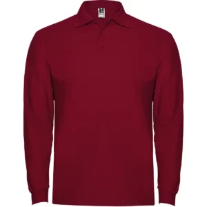 Polo Roly ESTRELLA L/S en granate de manga larga, vista frontal
