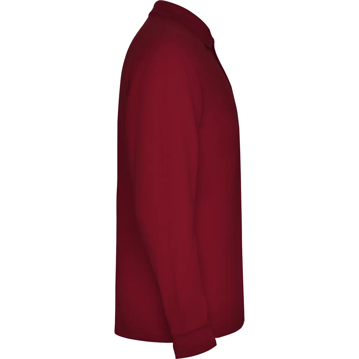 Polo piqué manga larga Roly ESTRELLA L/S 44 Polo Roly ESTRELLA L/S en granate de manga larga, vista lateral opuesta