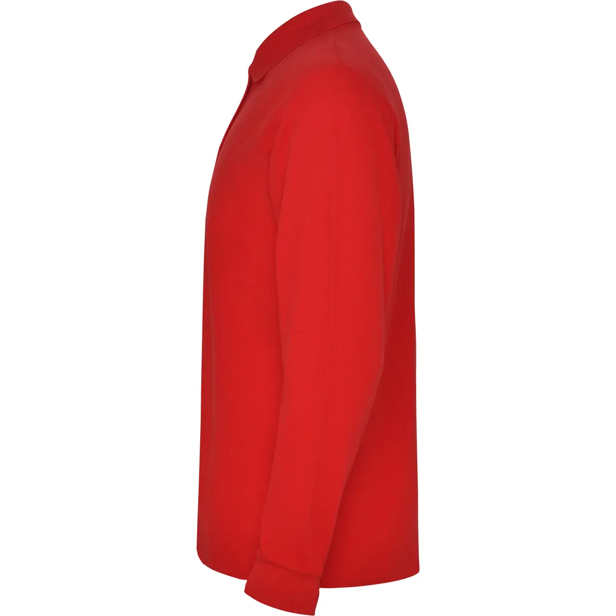 Polo piqué manga larga Roly ESTRELLA L/S 51 Polo Roly ESTRELLA L/S en rojo de manga larga, vista lateral