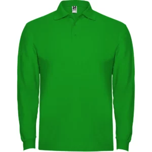 Polo Roly ESTRELLA L/S en verde grass de manga larga, vista frontal