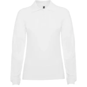 Polo Roly ESTRELLA WOMAN L/S en blanco de manga larga, vista frontal