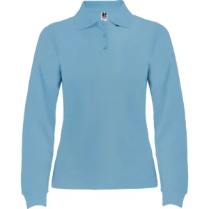 Polo Roly ESTRELLA WOMAN L/S en celeste de manga larga, vista frontal