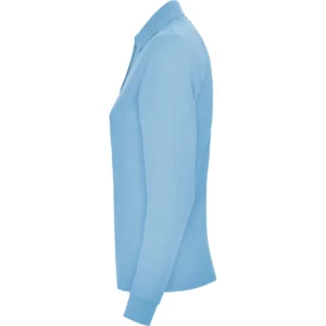 Polo Roly ESTRELLA WOMAN L/S en celeste de manga larga, vista lateral