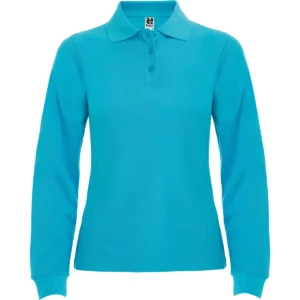 Polo Roly ESTRELLA WOMAN L/S en turquesa de manga larga, vista frontal