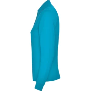 Polo Roly ESTRELLA WOMAN L/S en turquesa de manga larga, vista lateral