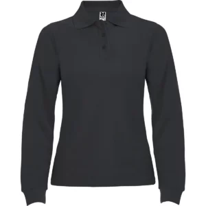 Polo Roly ESTRELLA WOMAN L/S en plomo oscuro de manga larga, vista frontal