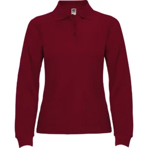 Polo Roly ESTRELLA WOMAN L/S en granate de manga larga, vista frontal