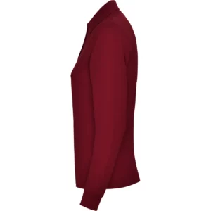 Polo Roly ESTRELLA WOMAN L/S en granate de manga larga, vista lateral