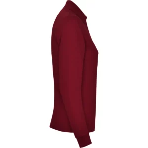 Polo Roly ESTRELLA WOMAN L/S en granate de manga larga, vista lateral opuesta