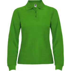 Polo Roly ESTRELLA WOMAN L/S en verde grass de manga larga, vista frontal