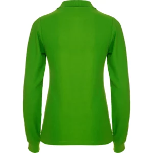 Polo Roly ESTRELLA WOMAN L/S en verde grass de manga larga, vista trasera