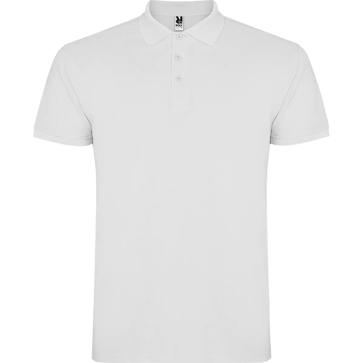 Polo piqué manga corta Roly STAR 3 Polo Roly STAR en blanco, vista frontal