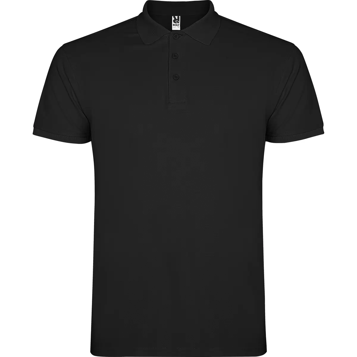 Polo piqué manga corta Roly STAR 9 Polo Roly STAR en negro, vista frontal