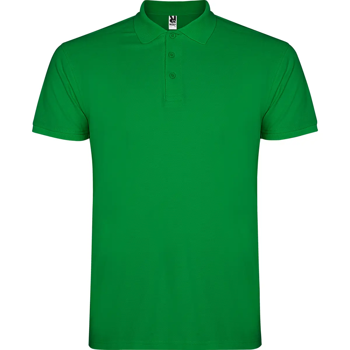 Polo piqué manga corta Roly STAR 61 Polo Roly STAR en verde tropical, vista frontal