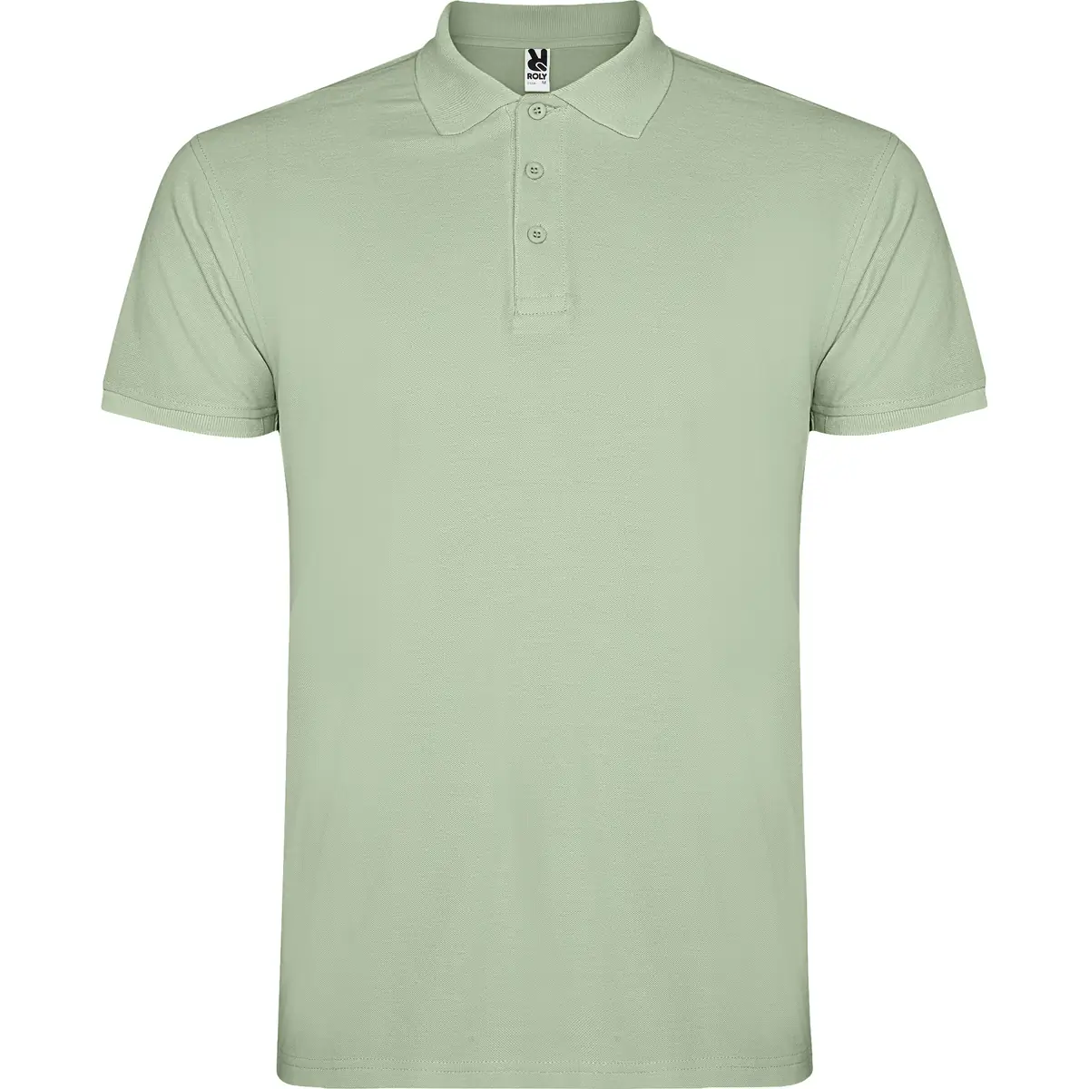 Polo piqué manga corta Roly STAR 77 Polo Roly STAR en verde mist, vista frontal