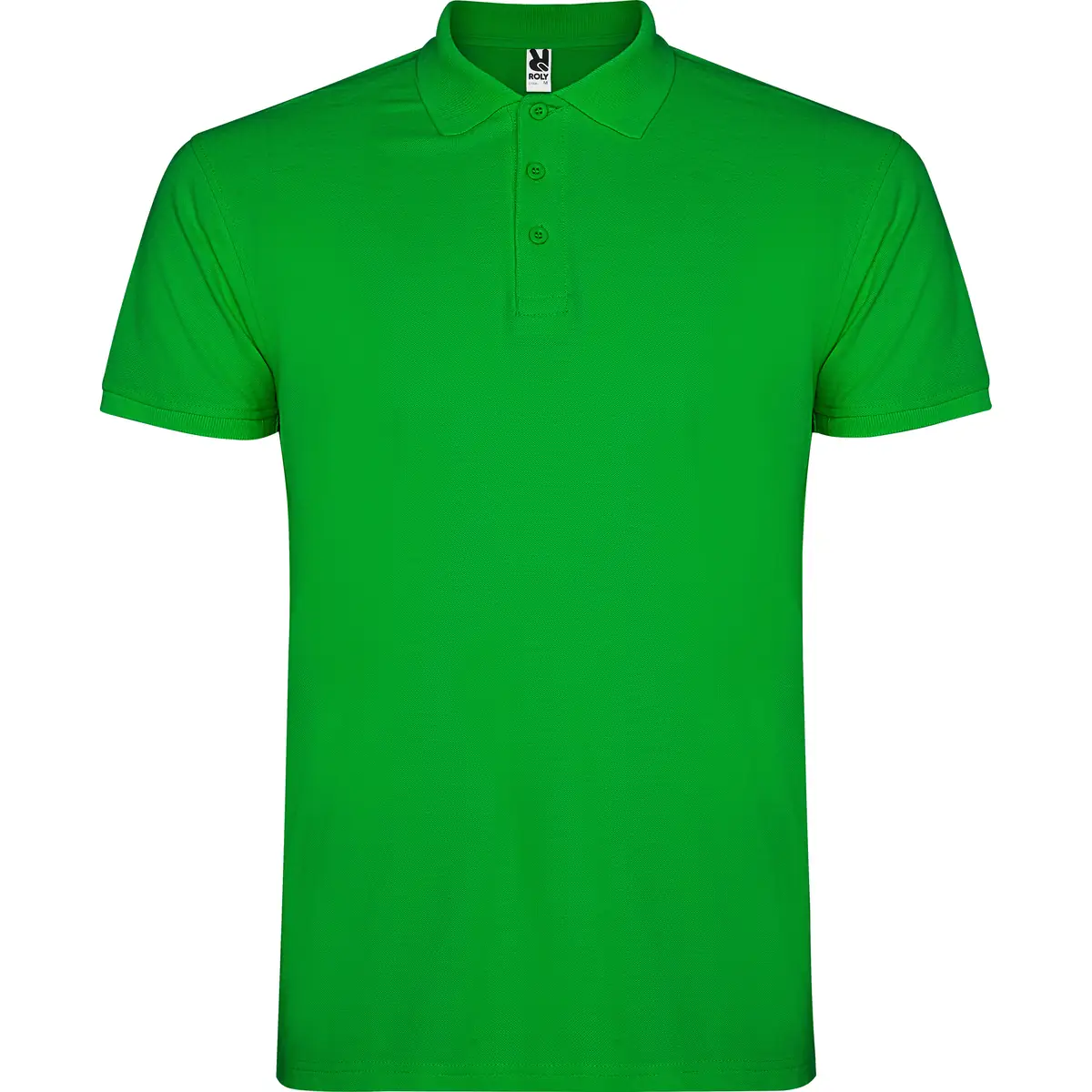 Polo piqué manga corta Roly STAR 125 Polo Roly STAR en verde grass, vista frontal