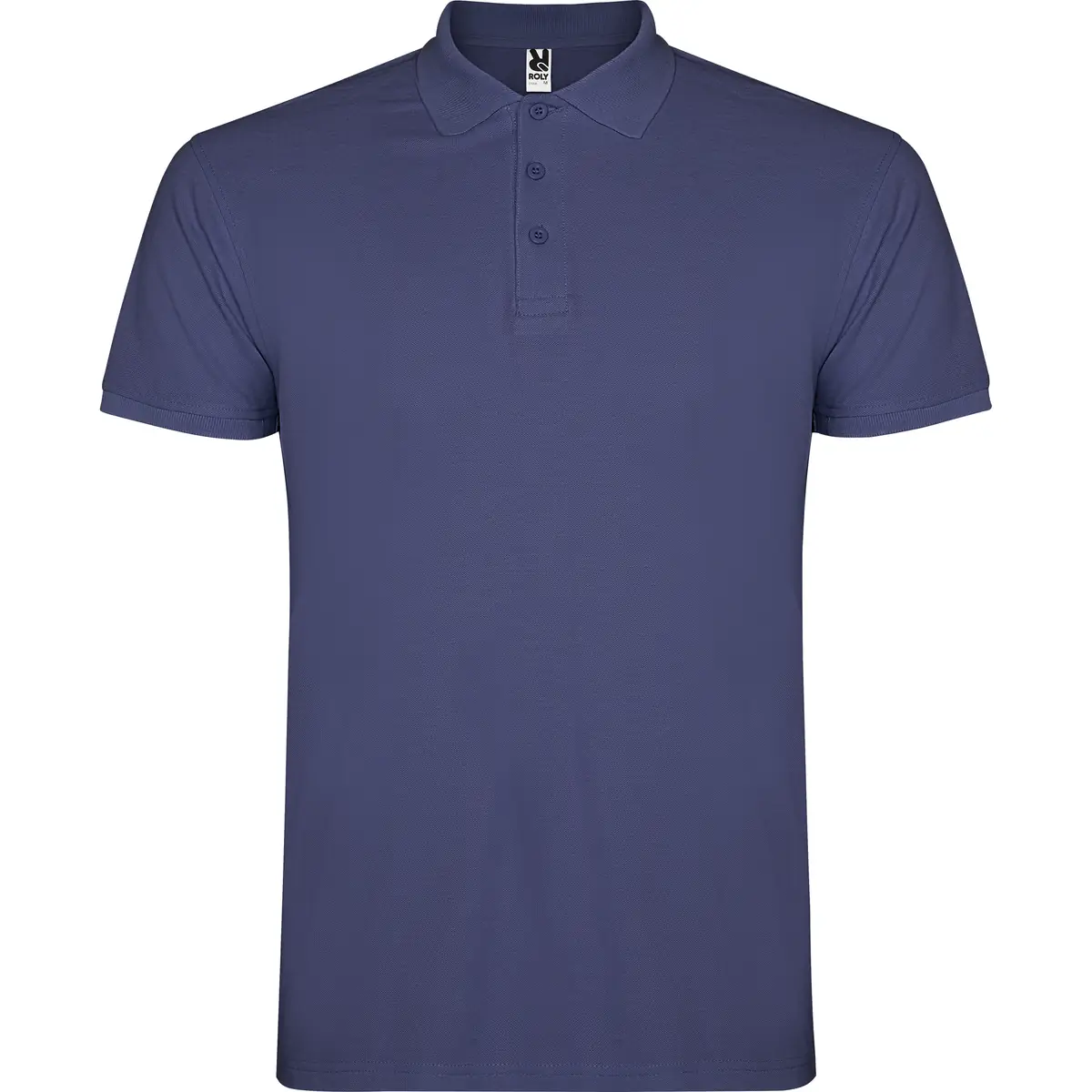 Polo piqué manga corta Roly STAR 129 Polo Roly STAR en azul dénim, vista frontal