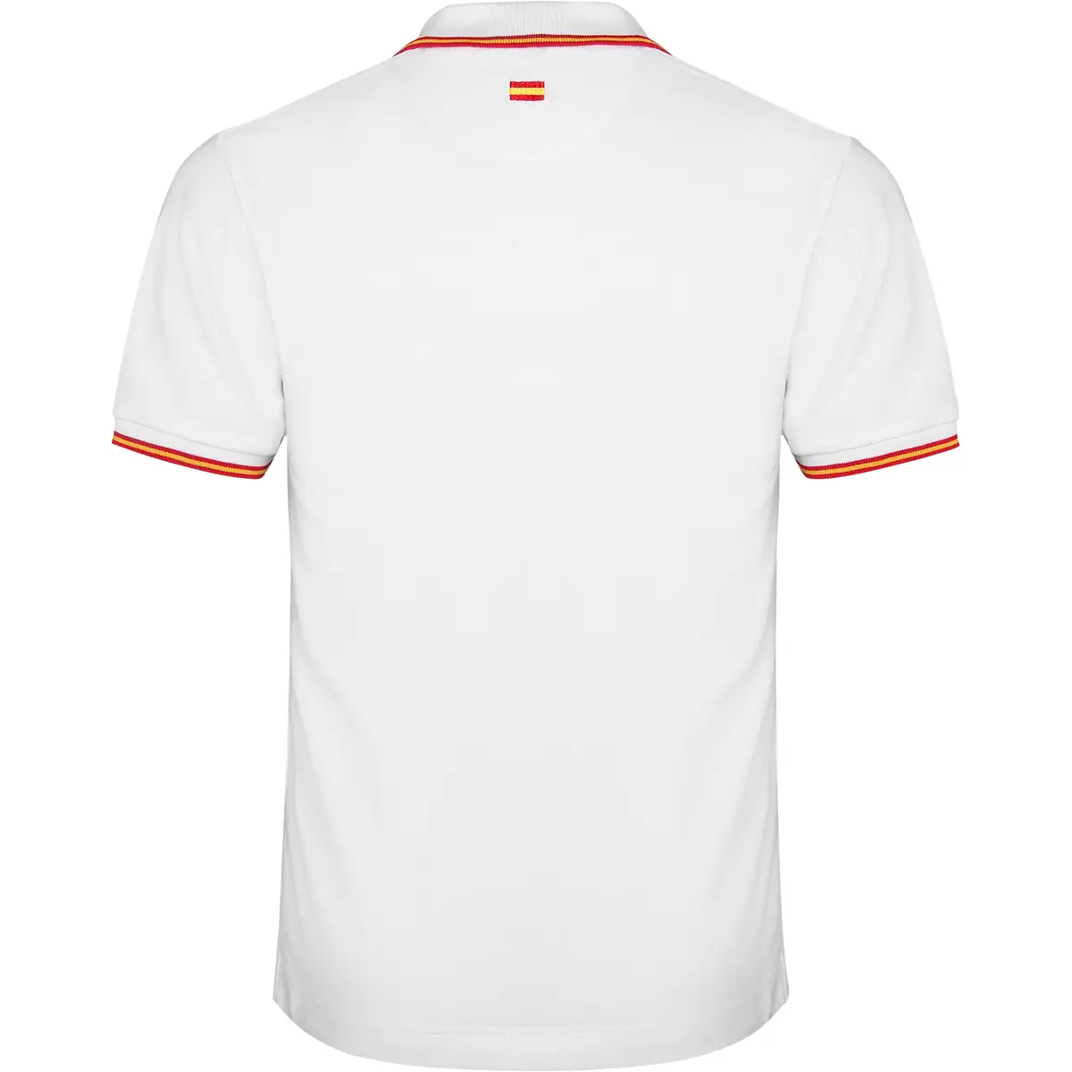 Polo piqué con bandera bordada Roly NATION 6 Polo Roly NATION en blanco, vista trasera