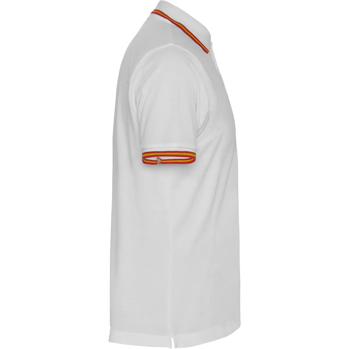 Polo piqué con bandera bordada Roly NATION 5 Polo Roly NATION en blanco, vista lateral opuesta
