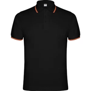 Polo Roly NATION en negro, vista frontal