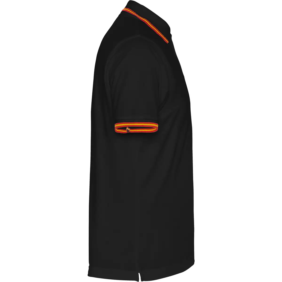 Polo piqué con bandera bordada Roly NATION 9 Polo Roly NATION en negro, vista lateral opuesta
