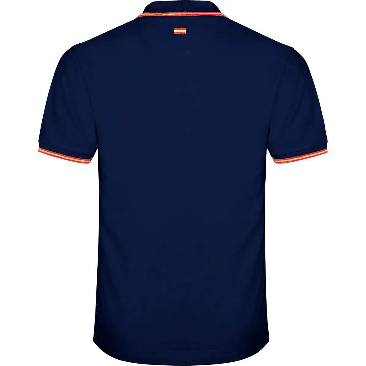 Polo piqué con bandera bordada Roly NATION 14 Polo Roly NATION en azul marino, vista trasera