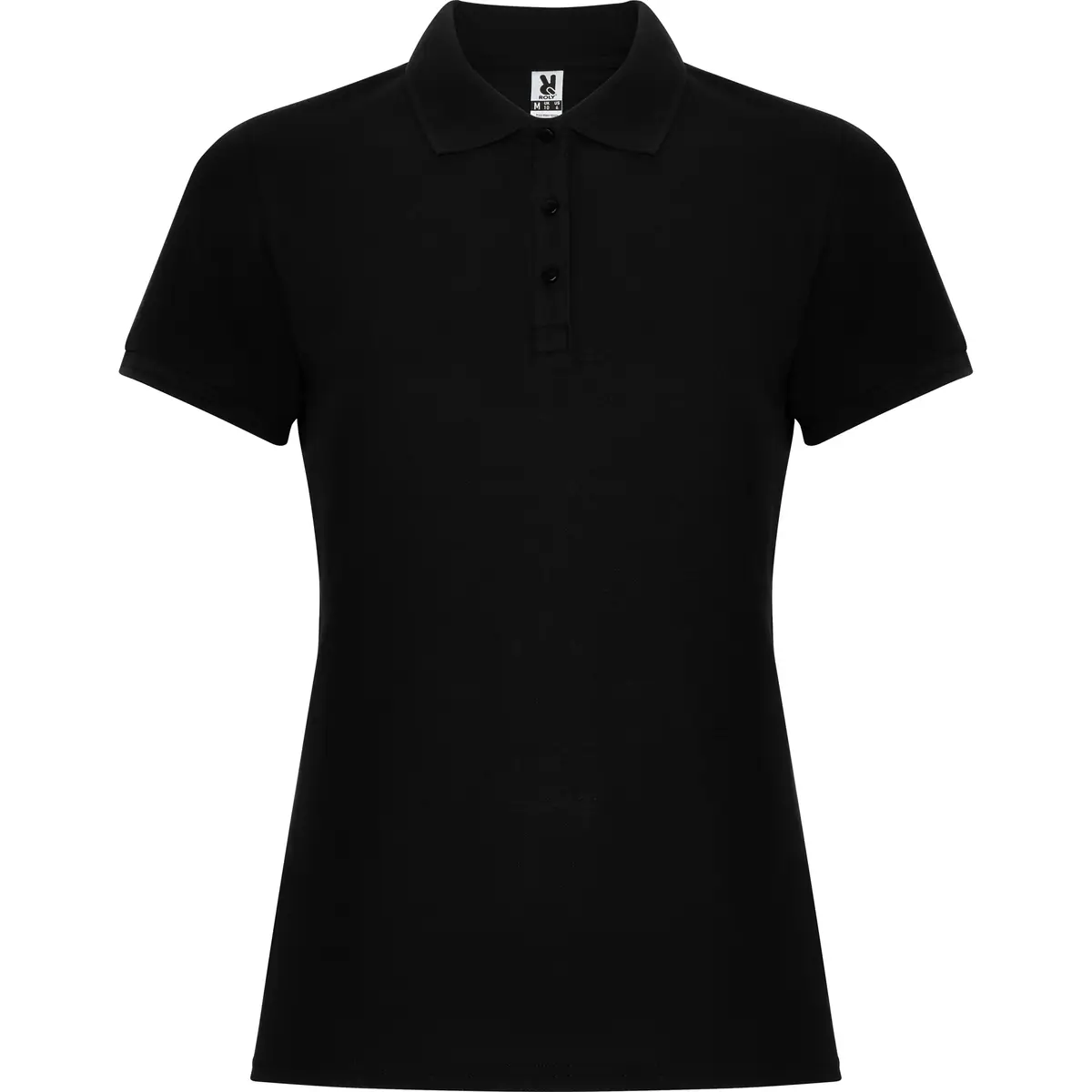 Polo piqué mujer Roly PEGASO WOMAN PREMIUM 7 Polo Roly PEGASO WOMAN PREMIUM en negro, vista frontal