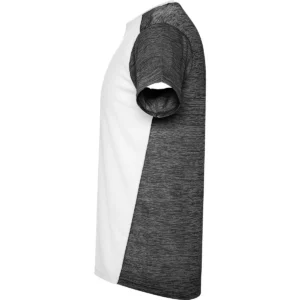 Camiseta técnica de manga corta para hombre Roly ZOLDER, color blanco/negro vigoré
