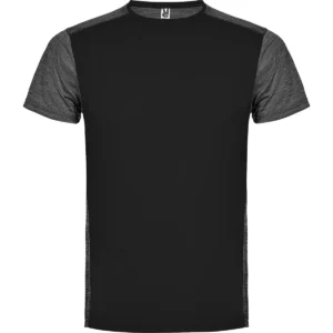 Camiseta técnica de manga corta para hombre Roly ZOLDER, color negro/negro vigoré