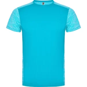 Camiseta técnica de manga corta para hombre Roly ZOLDER, color turquesa/turquesa vigoré