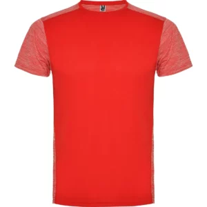 Camiseta técnica de manga corta para hombre Roly ZOLDER, color rojo/rojo claro