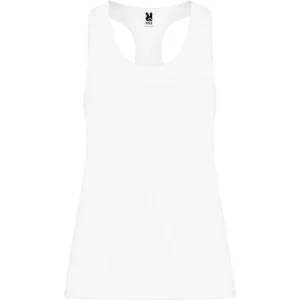 Camiseta técnica de tirantes para mujer Roly AIDA, color blanco