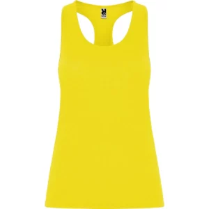 Camiseta técnica de tirantes para mujer Roly AIDA, color amarillo flúor
