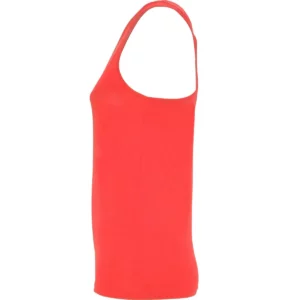 Camiseta técnica de tirantes para mujer Roly AIDA, color coral flúor