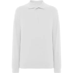 Polo Roly ROVER L/S en blanco de manga larga, vista frontal