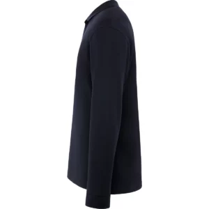 Polo Roly ROVER L/S en azul marino de manga larga, vista lateral