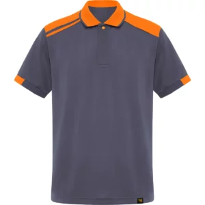 Polo Roly SAMURAI en plomo y naranja, vista frontal