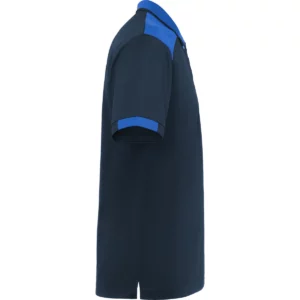 Polo Roly SAMURAI en azul marino y azul royal, vista lateral opuesta