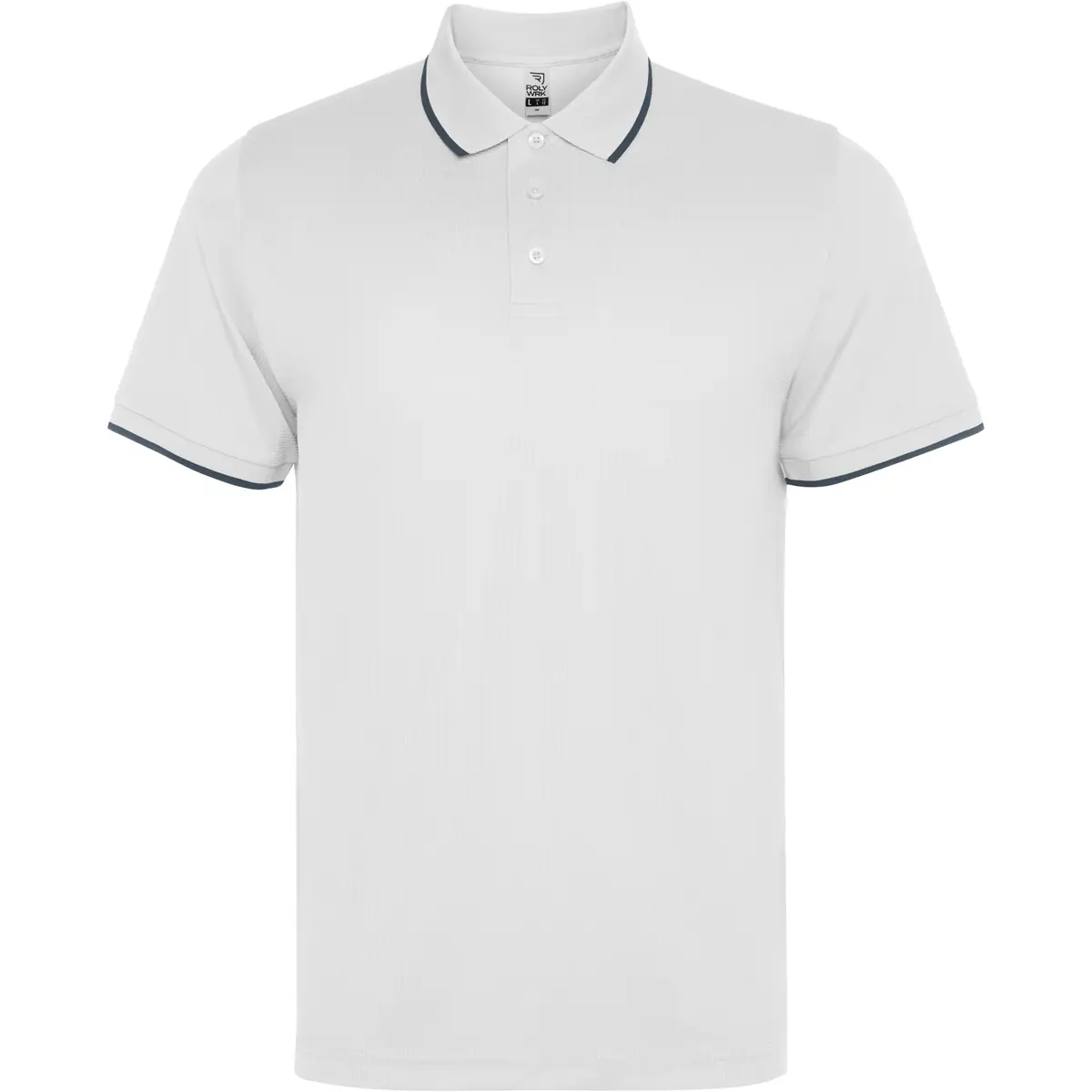 Polo técnico unisex Roly SIAN 3 Polo Roly SIAN en blanco, vista frontal