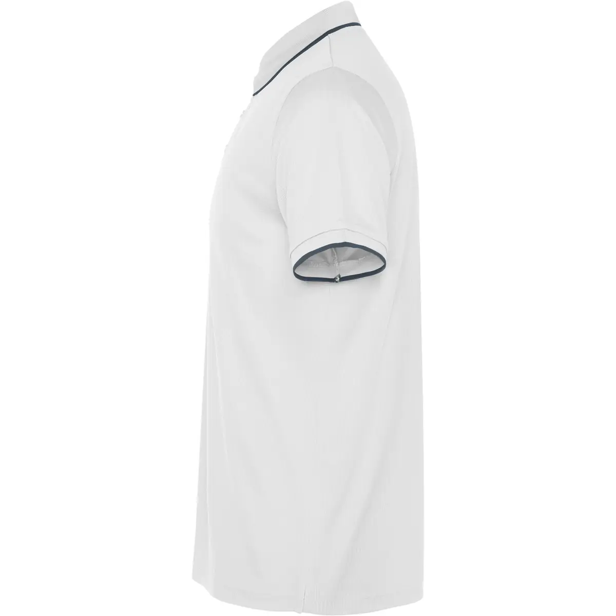 Polo técnico unisex Roly SIAN 4 Polo Roly SIAN en blanco, vista lateral