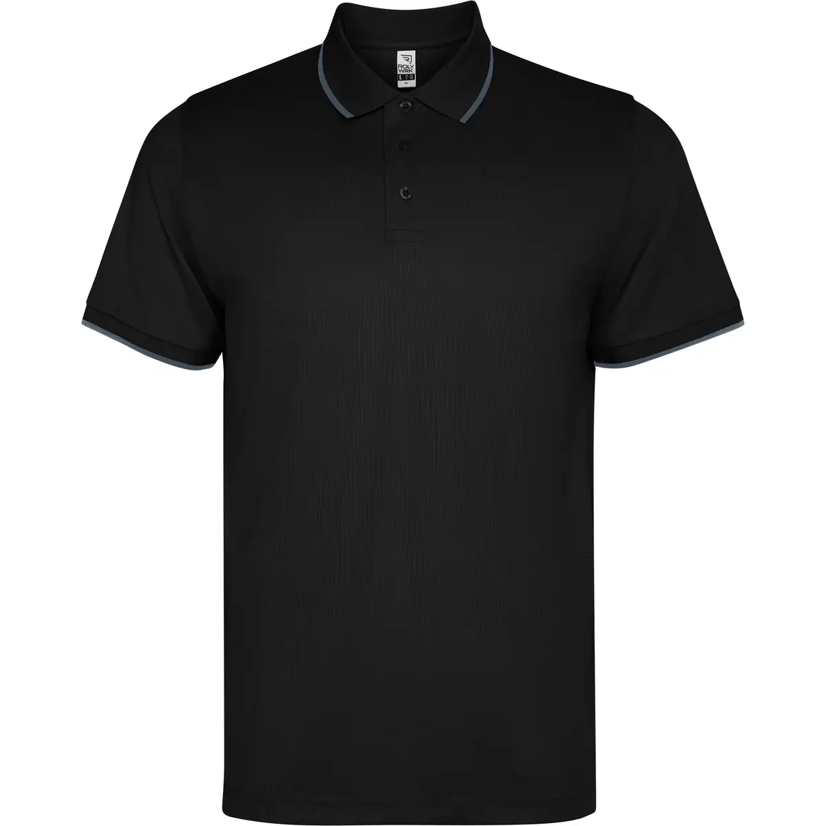 Polo técnico unisex Roly SIAN 9 Polo Roly SIAN en negro, vista frontal