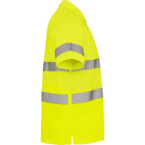 Polo Roly POLARIS en amarillo flúor, vista lateral opuesta