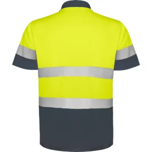 Polo Roly POLARIS en plomo y amarillo flúor, vista trasera