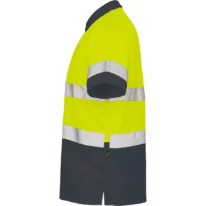 Polo Roly POLARIS en plomo y amarillo flúor, vista lateral
