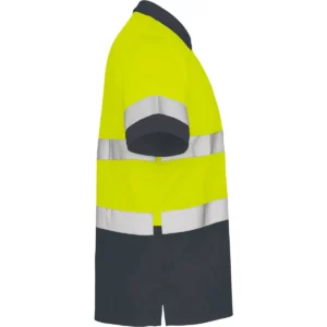 Polo Roly POLARIS en plomo y amarillo flúor, vista lateral opuesta