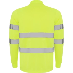 Polo Roly POLARIS L/S en amarillo flúor de manga larga, vista trasera