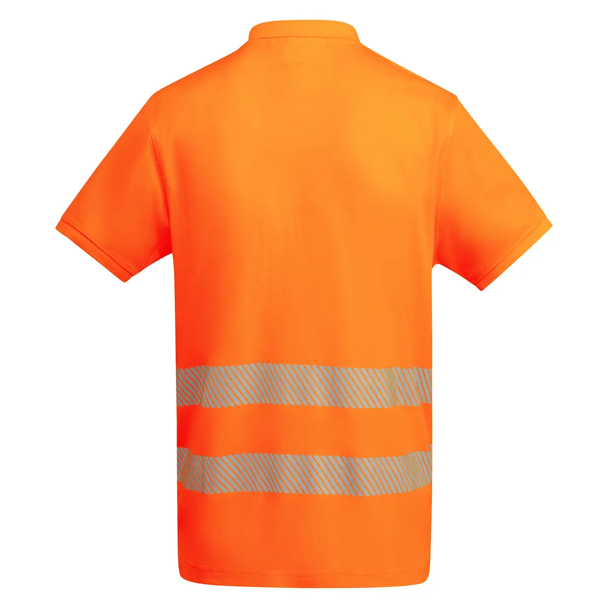 Polo alta visibilidad manga corta Roly ATRIO 11 Polo Roly ATRIO en naranja flúor, vista trasera