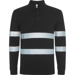 Polo Roly FORAN L/S en negro de manga larga, vista frontal