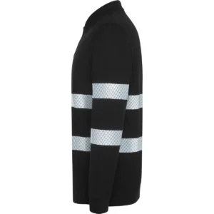 Polo Roly FORAN L/S en negro de manga larga, vista lateral