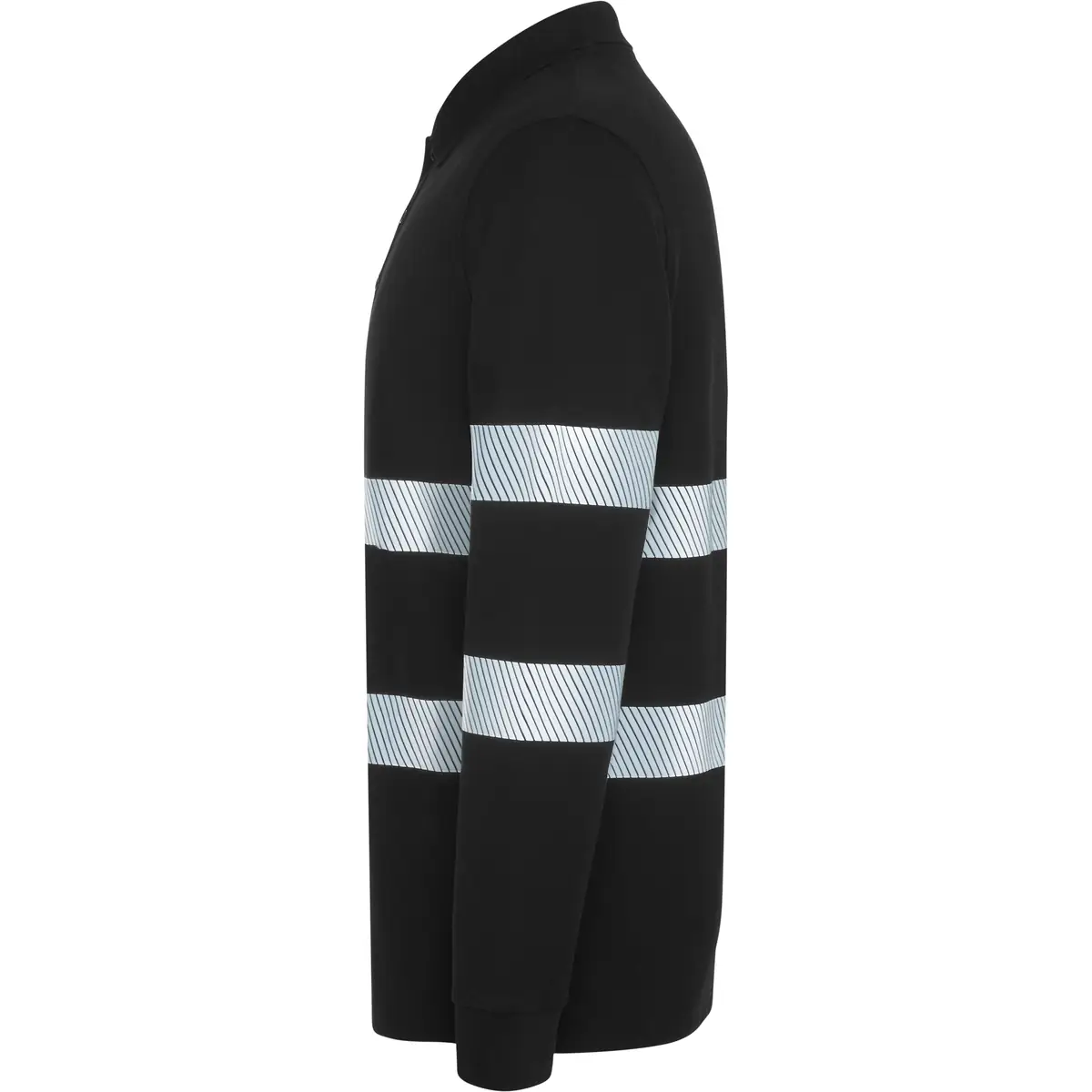Polo visibilidad aumentada manga larga Roly FORAN L/S 4 Polo Roly FORAN L/S en negro de manga larga, vista lateral